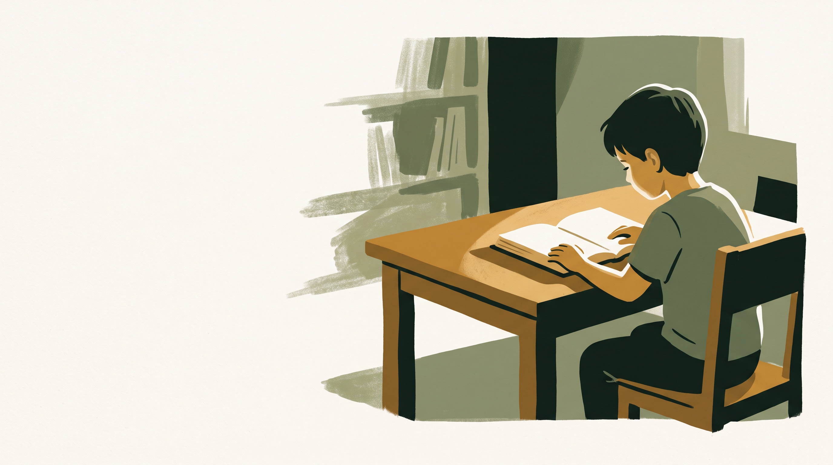 طفل يفتح كتاباً ويقرأ